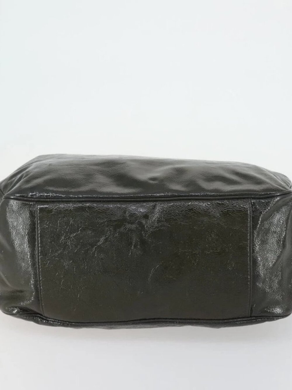 SAINT LAURENT Shoulder Bag Enamel Khaki Silver Auth - Picture 6 of 16